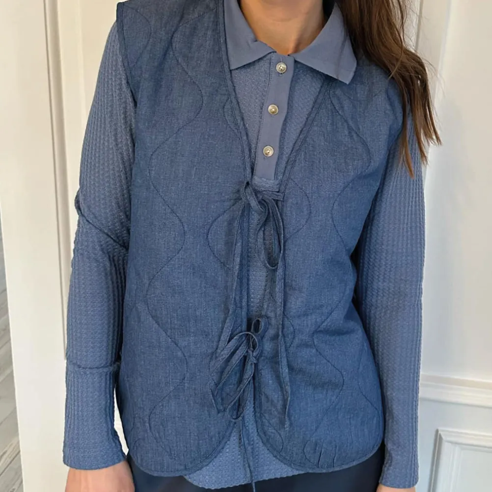 A VIEW Kamma Waistcoat Denim Blue