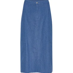 A VIEW Line Twill Skirt Denim Blue