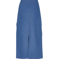 A VIEW Line Twill Skirt Denim Blue