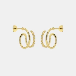 AND COPENHAGEN Shiny Double Swirl Hoops
