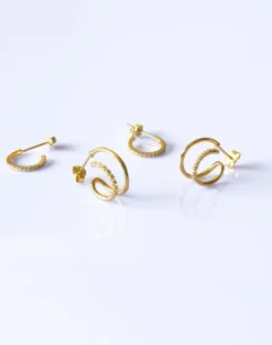 AND COPENHAGEN Shiny Double Swirl Hoops