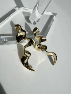 AND COPENHAGEN Swirl Øreringe Suie Big