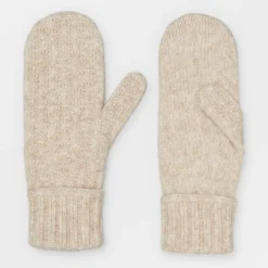 BECK SÖNDERGAARD Cable Mittens Birch White