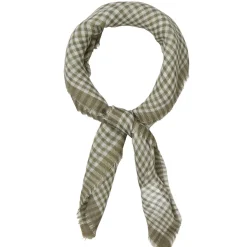 BECK SÖNDERGAARD Gingham Wica Scarf Dusty Olive
