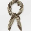 BECK SÖNDERGAARD Gingham Wica Scarf Deep Taupe Brown