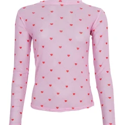 BLACK COLOUR Bcannie Mesh Blouse Pink Heart