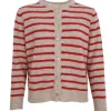 BLACK COLOUR Bcdell Stripe Knit Cardigan Red
