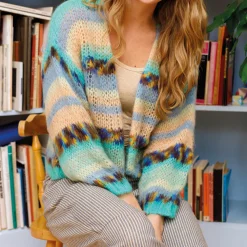 BLACK COLOUR Bclagoon Multi Cardigan Aqua Multi