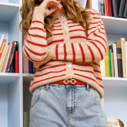 BLACK COLOUR Bclotus Belt Red