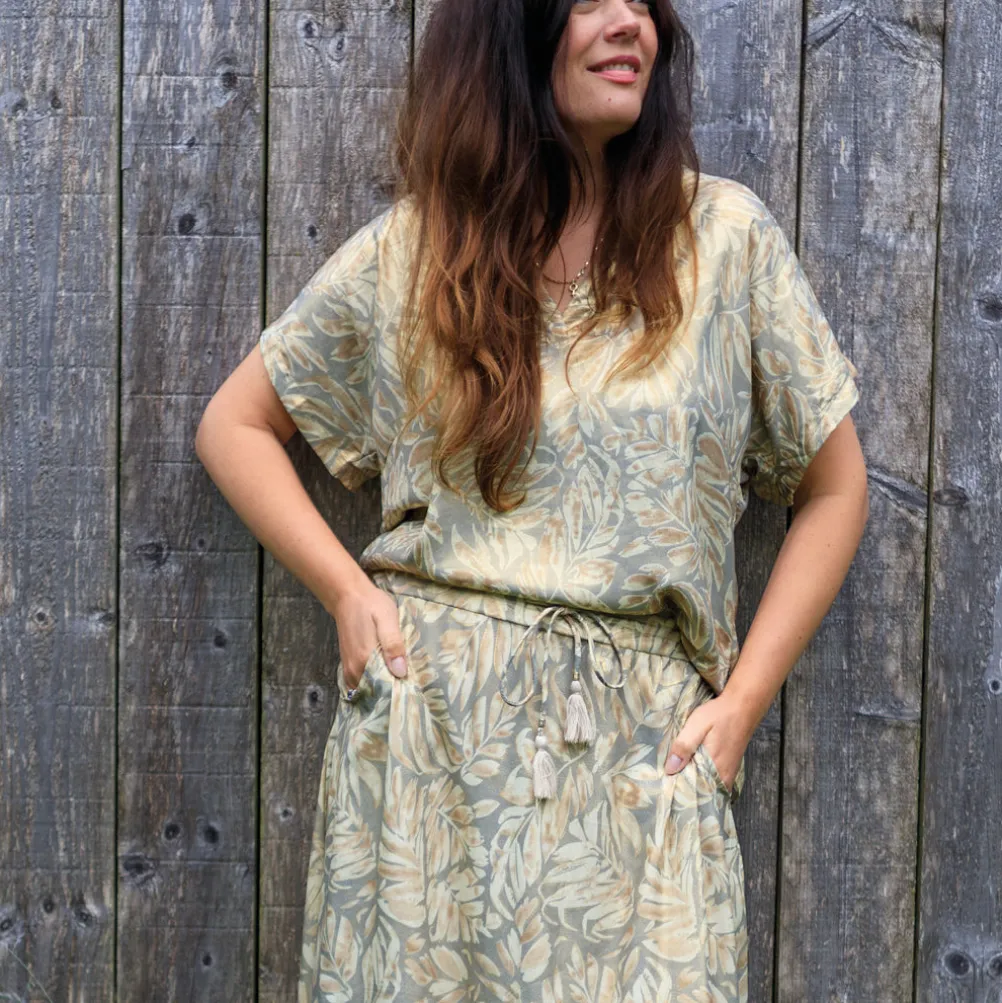 BLACK COLOUR Bcluna Andrea S/S Top Golden Sand