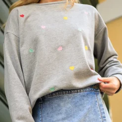 BLACK COLOUR Bcsita Heart Sweatshirt Grey