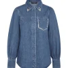 BRUUNS BAZAAR Cana Bess Shirt Dark Blue Denim
