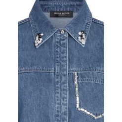 BRUUNS BAZAAR Cana Bess Shirt Dark Blue Denim