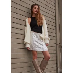 BRUUNS BAZAAR Mossrose Joan Skirt Hvid Sølv