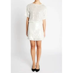 BRUUNS BAZAAR Mossrose Joan Skirt Hvid Sølv