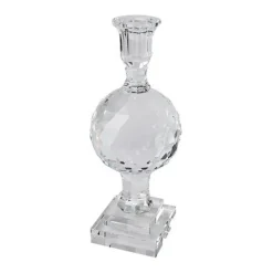C'EST BON Høj krystal stage på fod med graveringer, klar, 25 cm