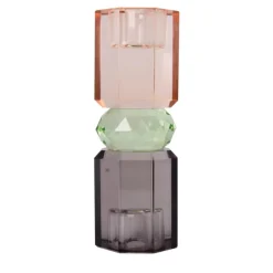 C'EST BON Lysestage 301.964.77 Fersken/grøn/røget 15x5,5 cm.