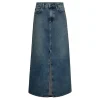 CO' COUTURE Darin Long Slit Skirt Denim Blue