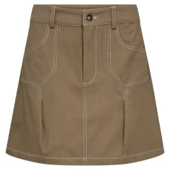 CO' COUTURE Davita Mini Pleat Skirt Walnut
