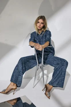 CO' COUTURE Dean Denim Wide Pant Denim Blue