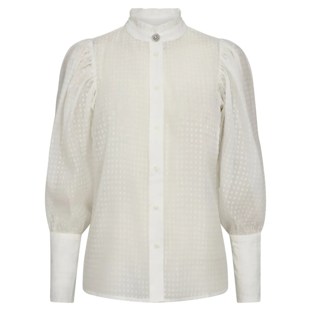 CO' COUTURE Orion Organza Puff Shirt White