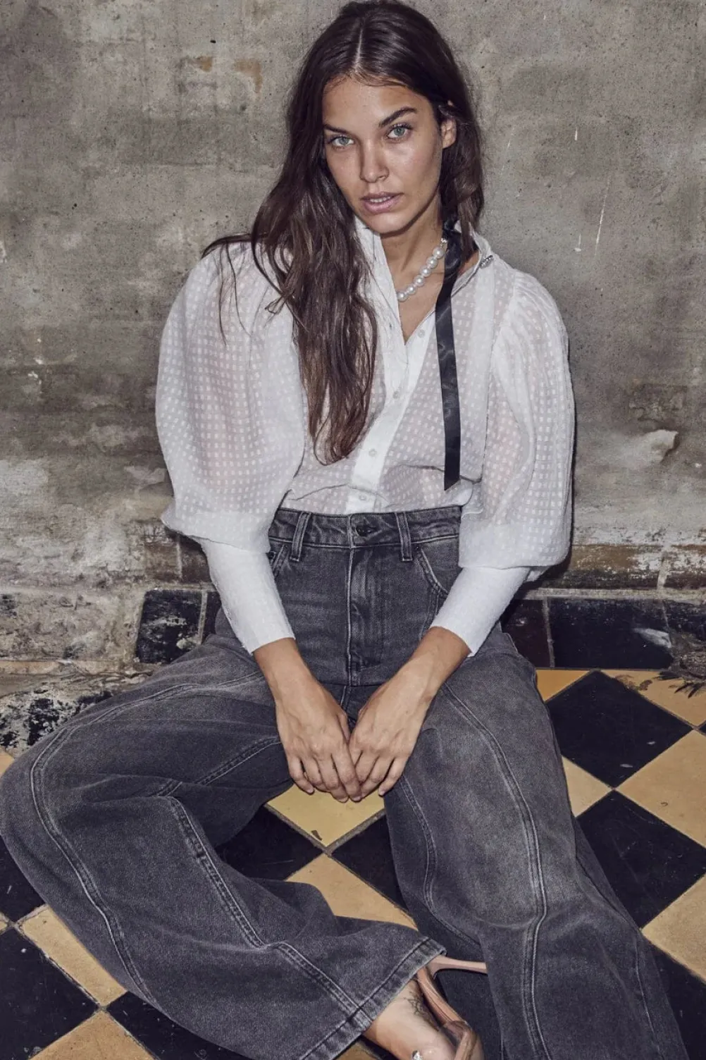 CO' COUTURE Orion Organza Puff Shirt White