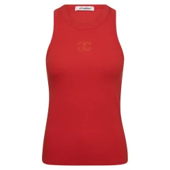 CO' COUTURE Sahara Embroidery Tank Top Red