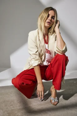 CO' COUTURE Siara Oversize Sporty Tee Red