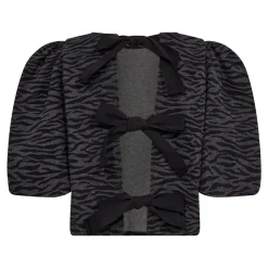CO' COUTURE Zebra Bow Blouse Black