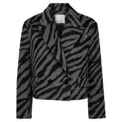 CO' COUTURE Zuri Zebra Crop Jacket Dark Grey