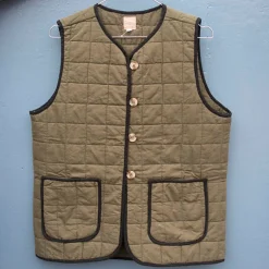 CRAFT SISTERS Quilted Waistcoat Army