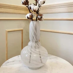 Eden Twirl Vase Tall White