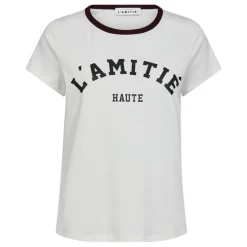 HAUTE L'AMITIÉ Neckline Logo Tee Off-White