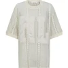 HAUTE L'AMITIE Rough Lace Team Tee Off White
