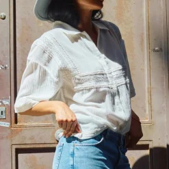 HEYANNO Archive Lace Shirt Ecru