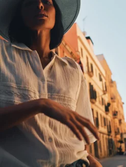 HEYANNO Archive Lace Shirt Ecru