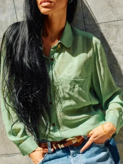 HEYANNO Devotion Silk Shirt Watergrass