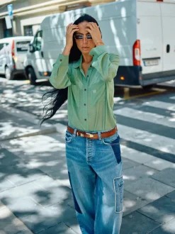 HEYANNO Devotion Silk Shirt Watergrass