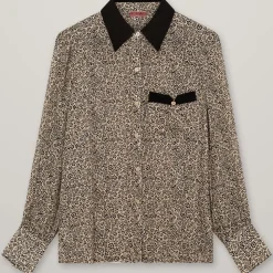 HEYANNO Petite Flower Shirt Black