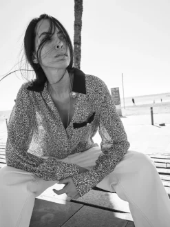 HEYANNO Petite Flower Shirt Black