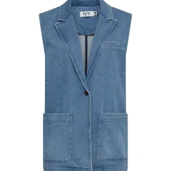 IVY COPENHAGEN Augusta Boxy Blazer Vest Denim Blue