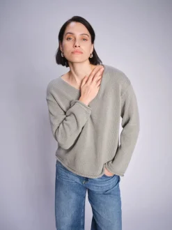 MOS MOSH Bine LS V-neck Knit Shadow