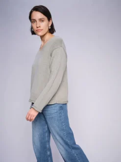 MOS MOSH Bine LS V-neck Knit Shadow