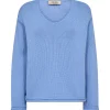 MOS MOSH Bine V-Neck Knit Hydrangea