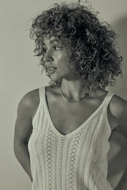 MOS MOSH Cressida Melange Knit Top Ecru