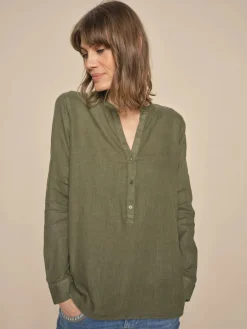 MOS MOSH Danna Linen Blouse Dusty Olive