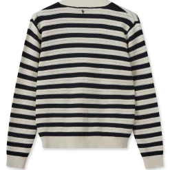 MOS MOSH Kisana Stripe Knit Cardigan Ecru