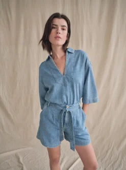 MOS MOSH Merla Deco Shirt Light Blue