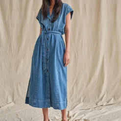 MOS MOSH Pitti Nalin Dress Mid Blue