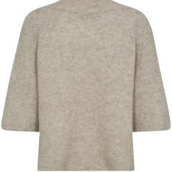 MOS MOSH Taci 3/4 V-Neck Knit Feather Gray